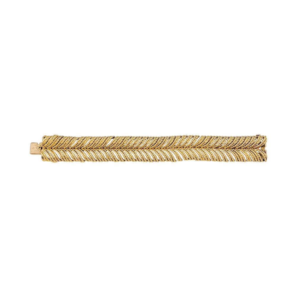 Bracelet Boucheron "Plume" en or jaune.