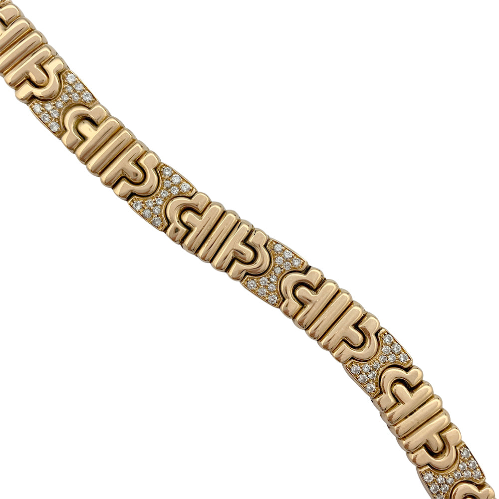 Bulgari bracelet, "Parentesi", yellow gold, diamonds.