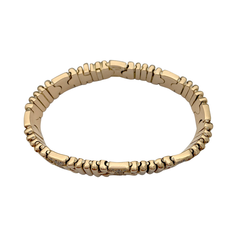 Bracelet Bulgari, "Parentesi", or jaune, diamants.