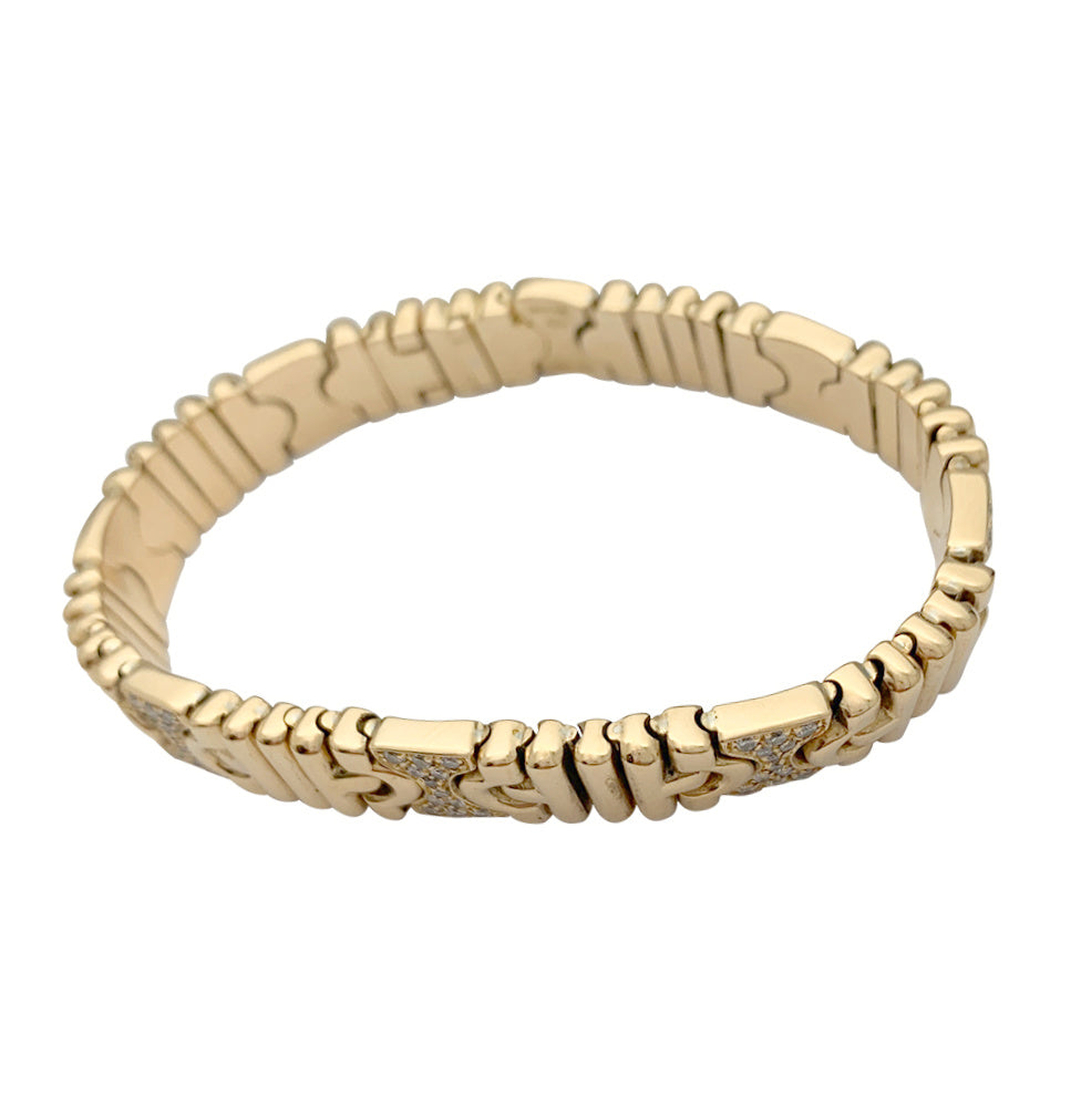 Bulgari bracelet, "Parentesi", yellow gold, diamonds.