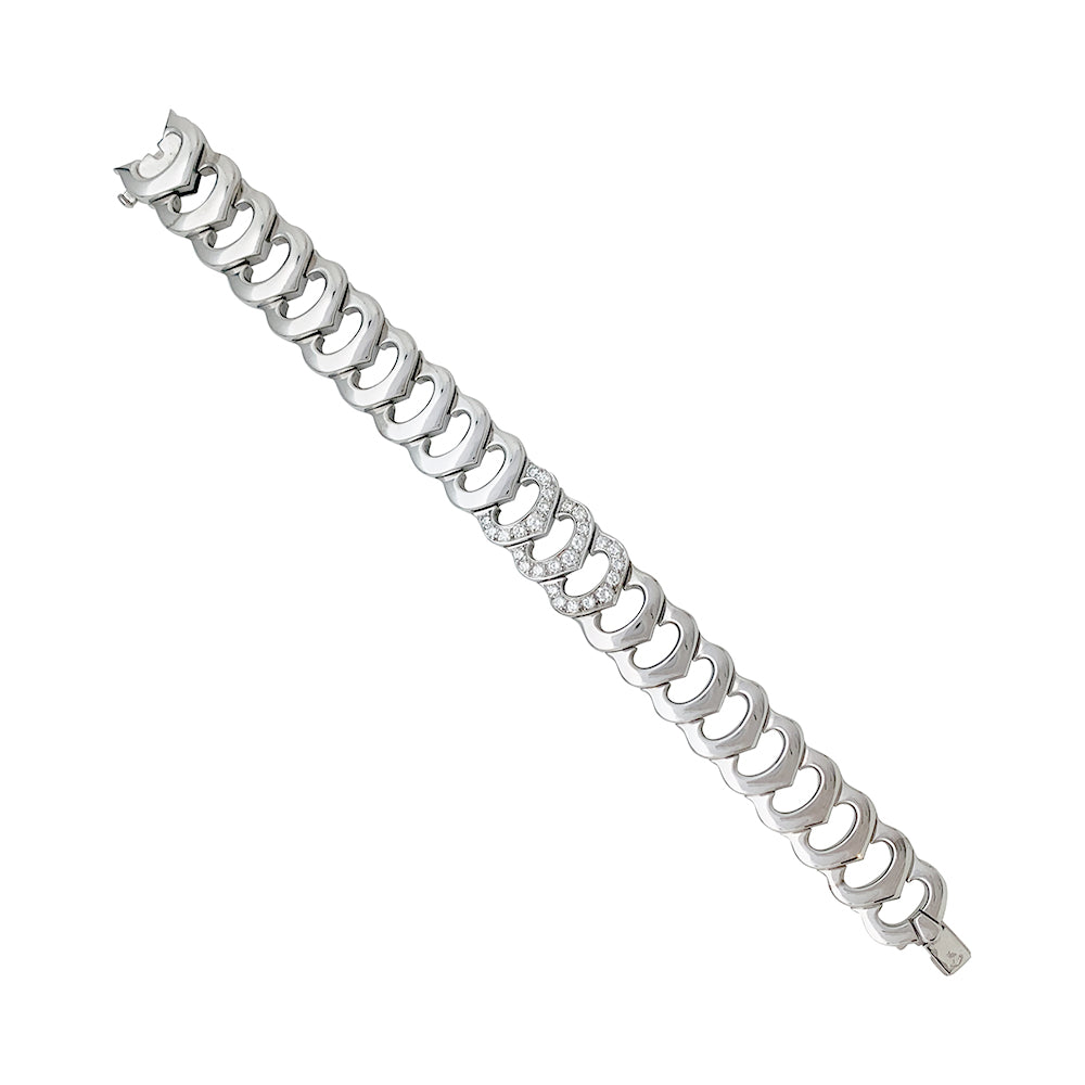 Cartier "C de Cartier" bracelet in white gold and diamonds.