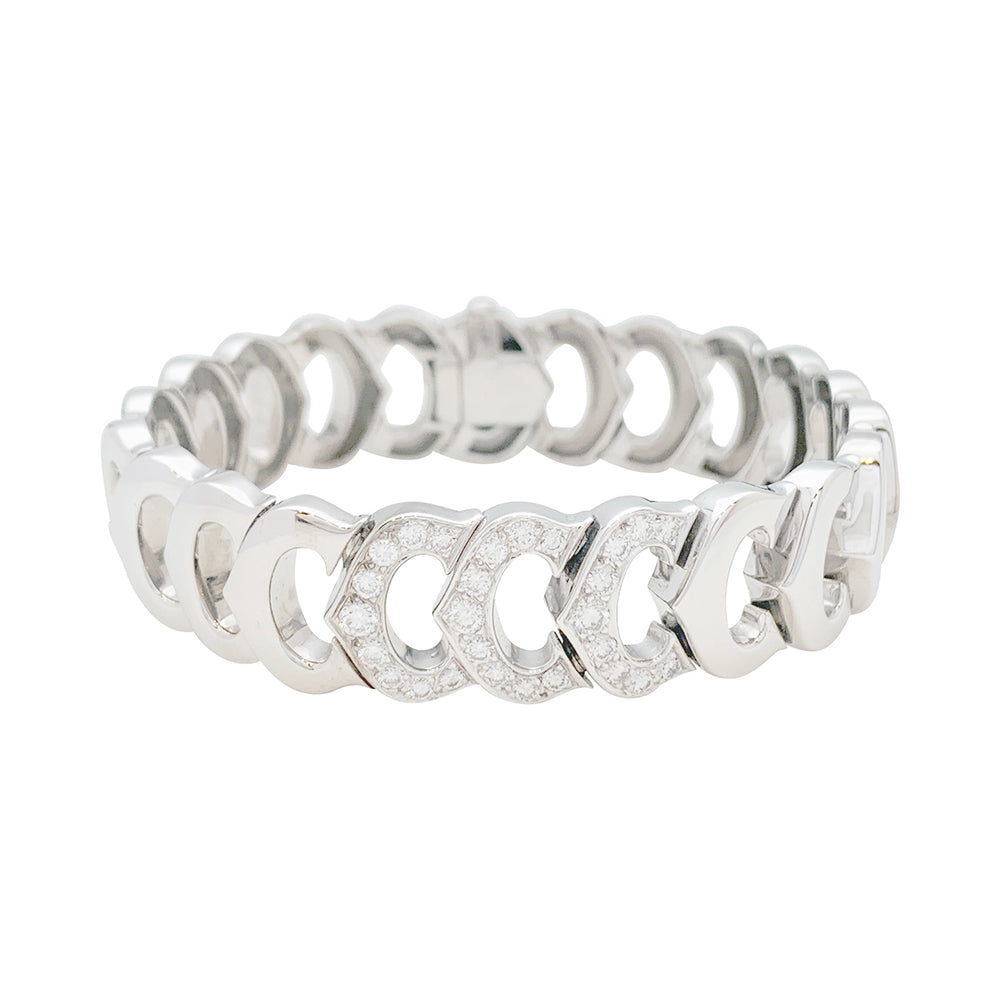 Cartier "C de Cartier" bracelet in white gold and diamonds.