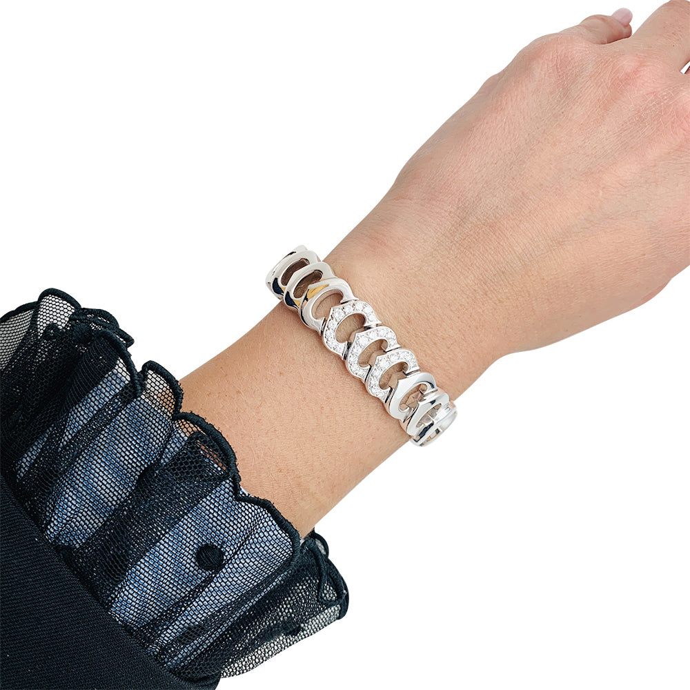 Cartier "C de Cartier" bracelet in white gold and diamonds.