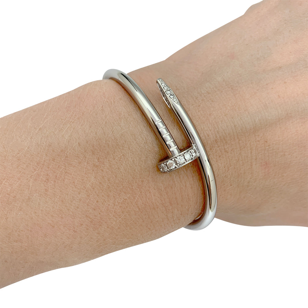 Cartier bracelet, "Just a nail", white gold and diamonds