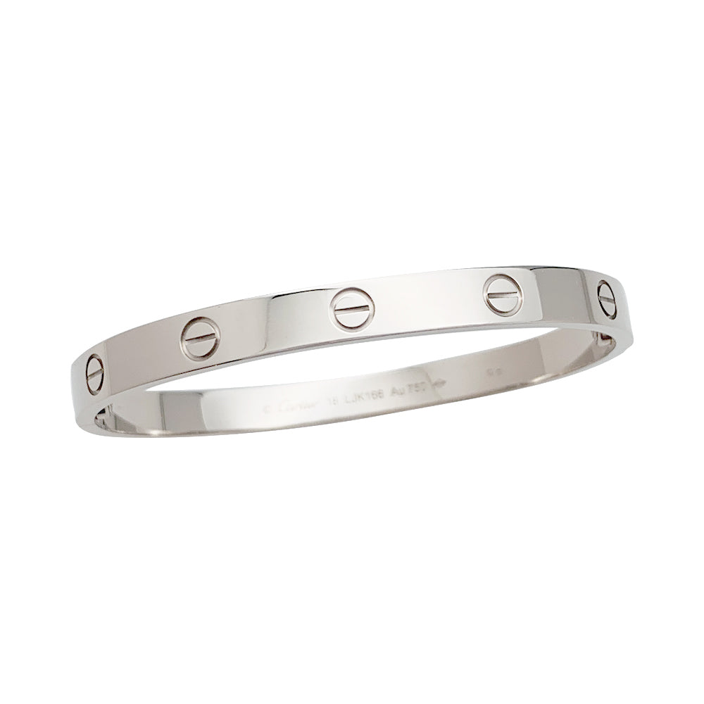 Cartier “Love” bracelet in white gold.