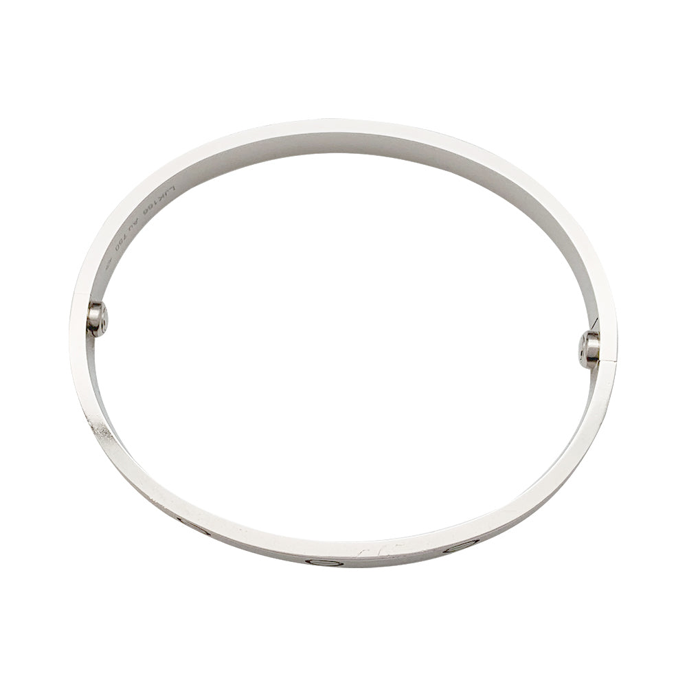 Cartier “Love” bracelet in white gold.