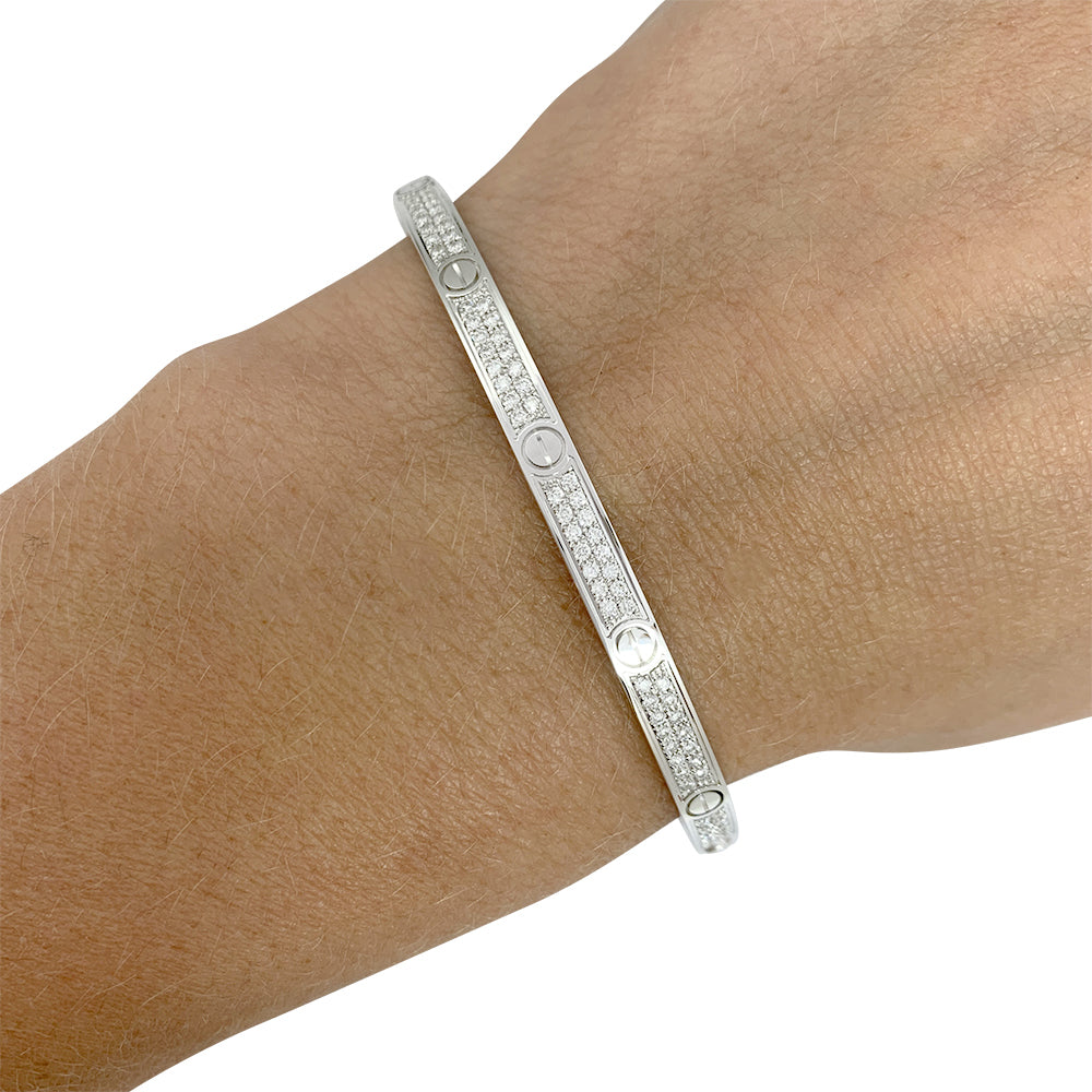 Cartier "Love" bracelet, white gold and diamonds.