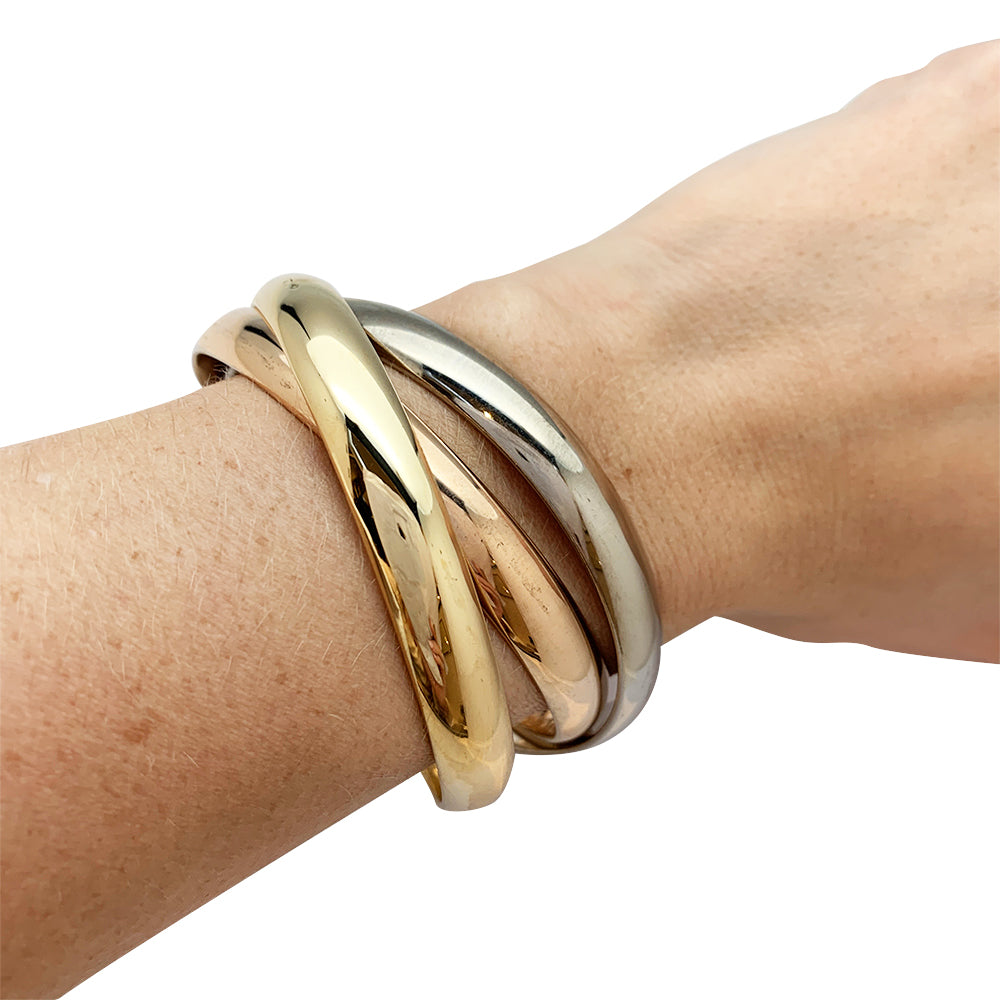 Bracelet Cartier, "Trinity", 3 tons d'or.