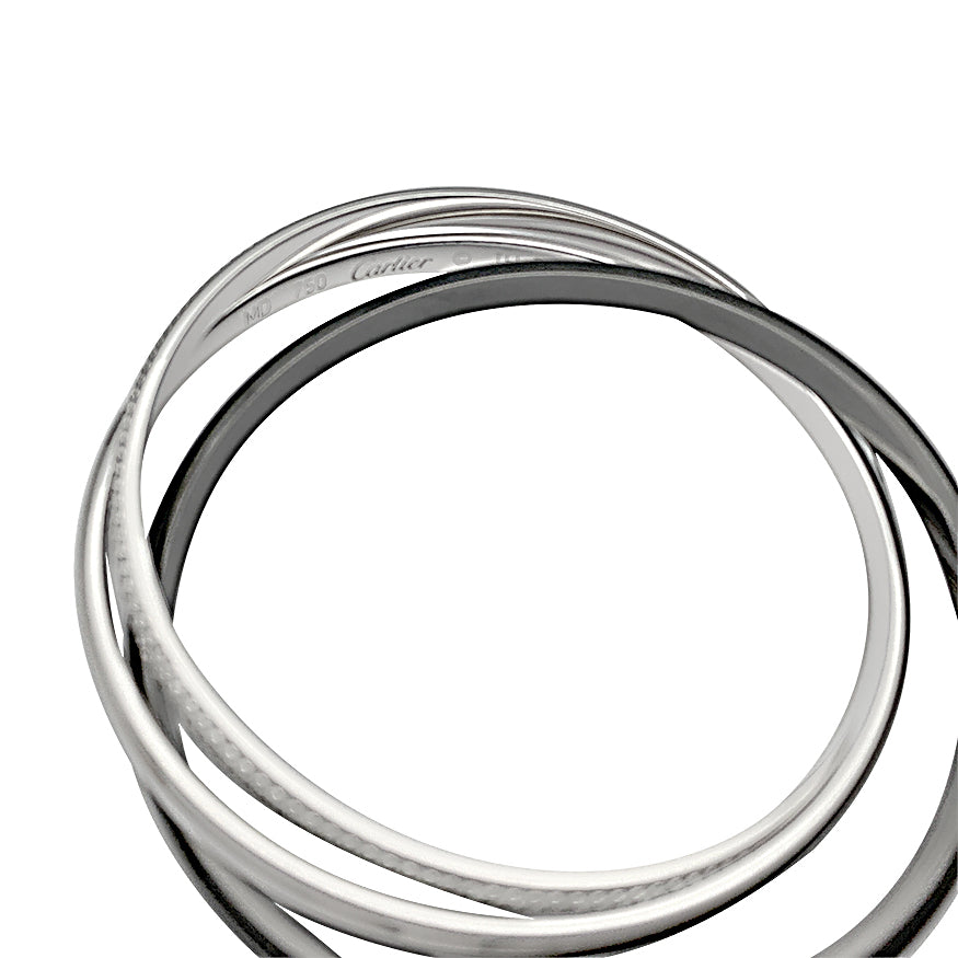 Cartier bracelet, "Trinity", white gold, ceramic, diamonds.