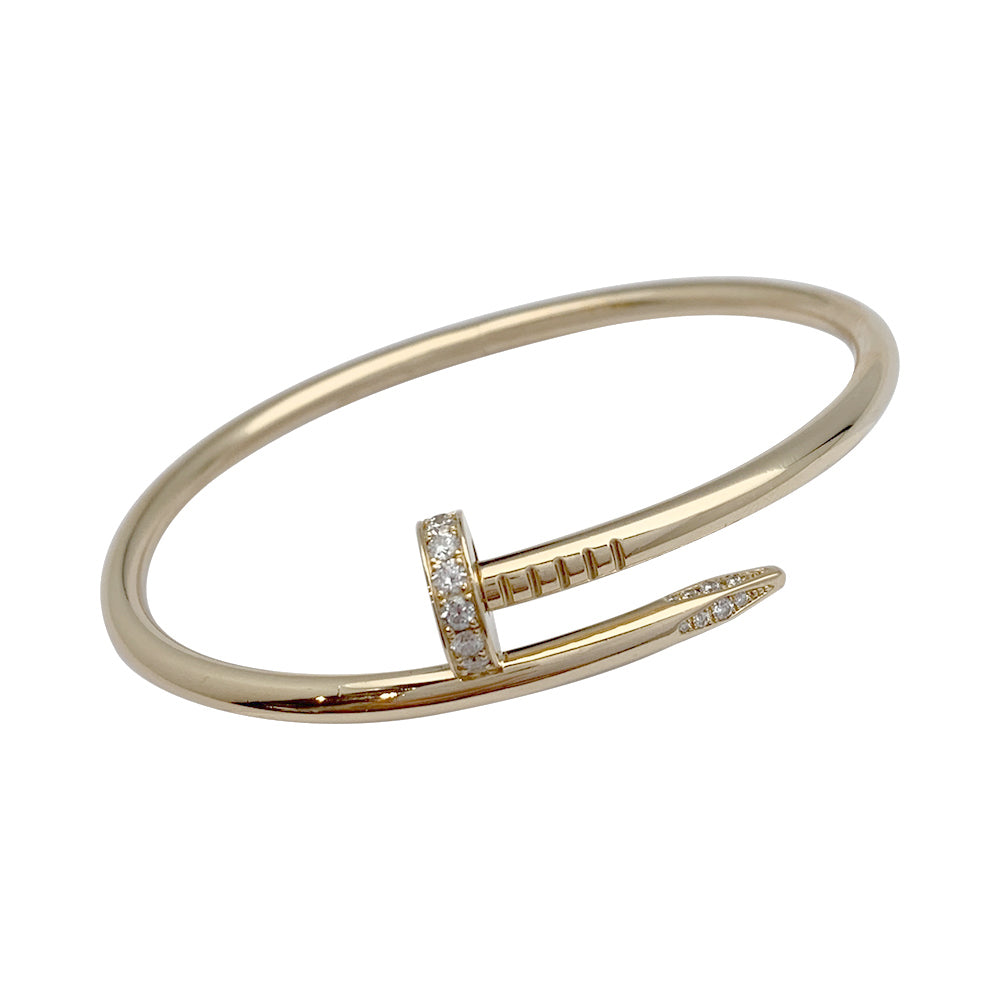 Cartier bracelet, "Just a nail", yellow gold, diamonds.