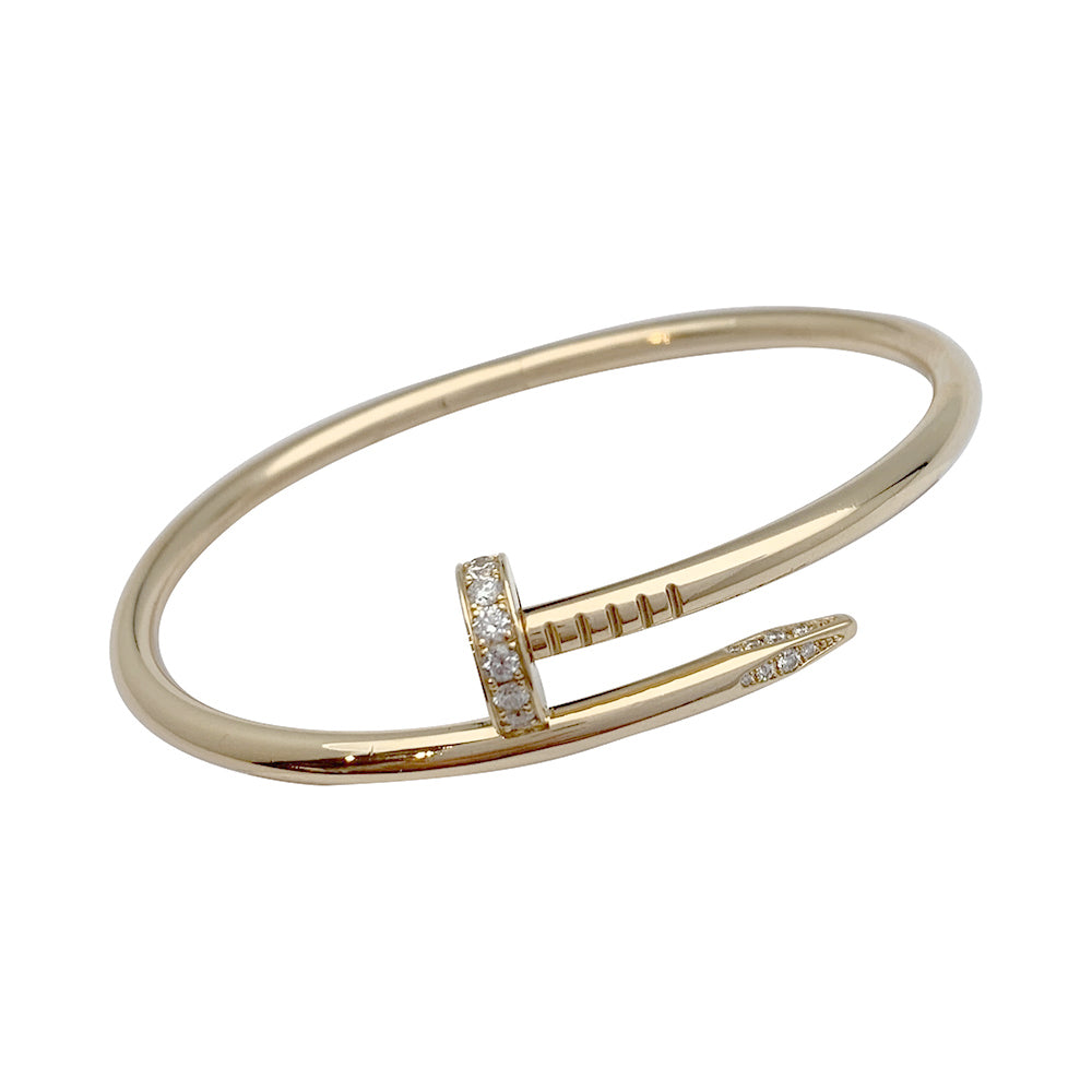 Cartier bracelet, "Just a nail", yellow gold, diamonds.