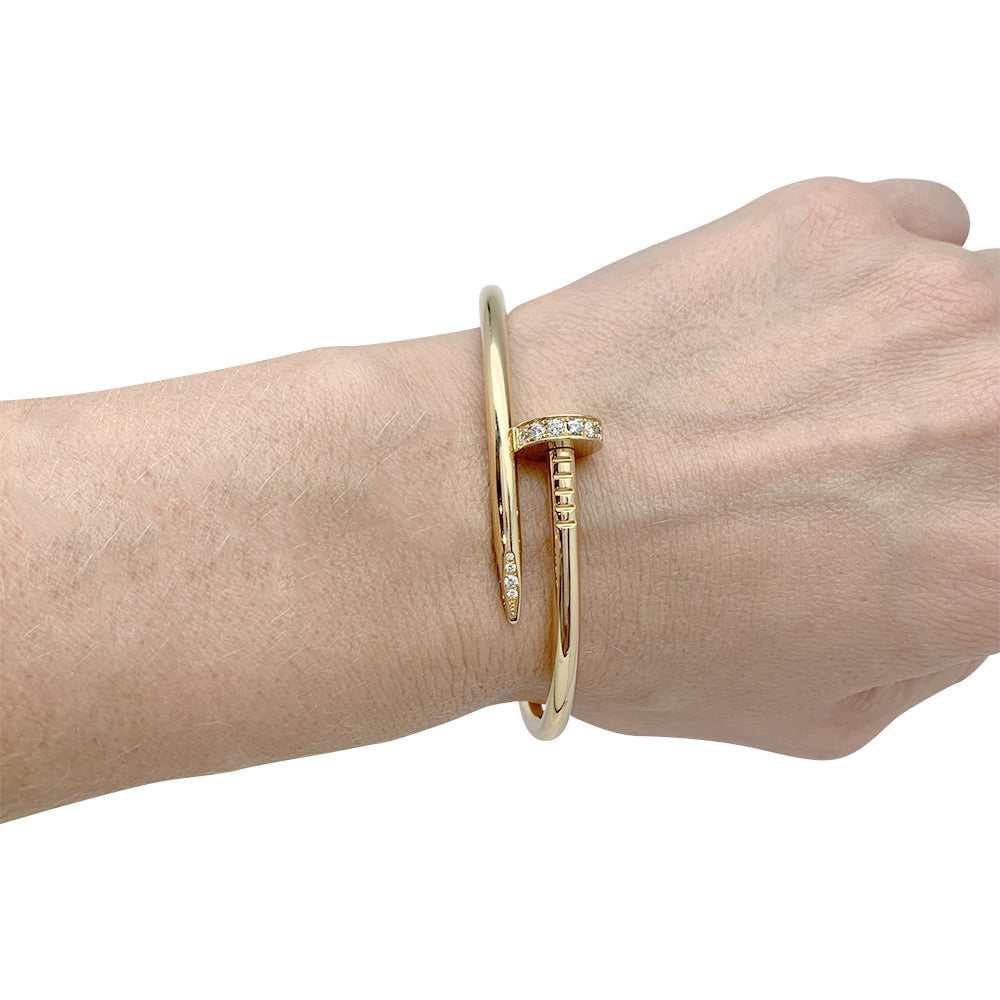 Cartier bracelet, "Just a nail", yellow gold, diamonds.