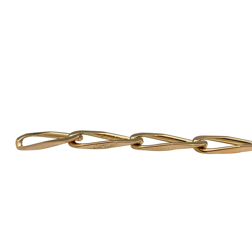 Bracelet Cartier, maille cheval, or rose.