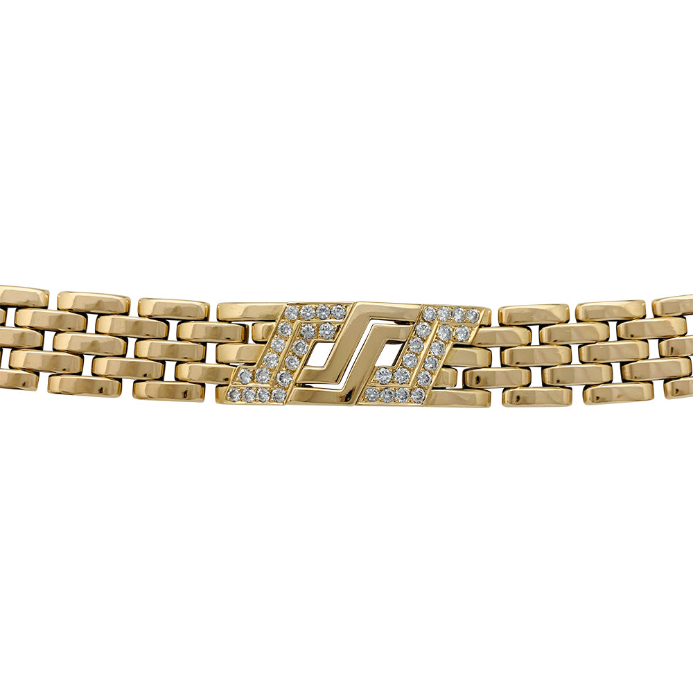 Cartier panther mesh bracelet in yellow gold and diamonds.