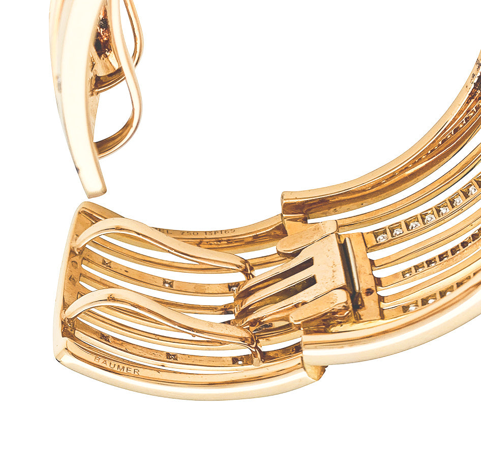 Chanel "San Marco" cuff bracelet in rose gold, diamonds and spinels.
