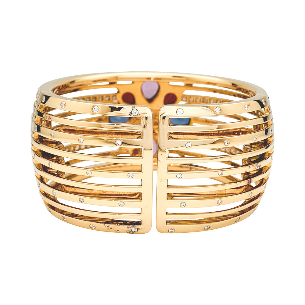 Chanel "San Marco" cuff bracelet in rose gold, diamonds and spinels.