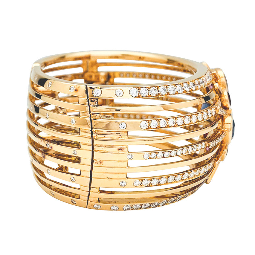 Chanel "San Marco" cuff bracelet in rose gold, diamonds and spinels.