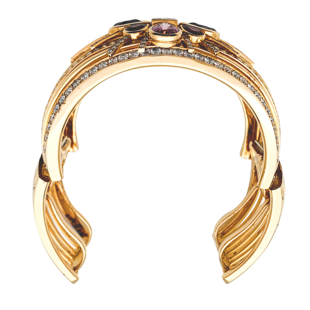 Chanel "San Marco" cuff bracelet in rose gold, diamonds and spinels.
