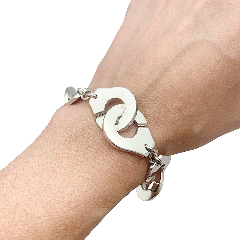 Dinh Van "Handcuffs R20" bracelet in silver.