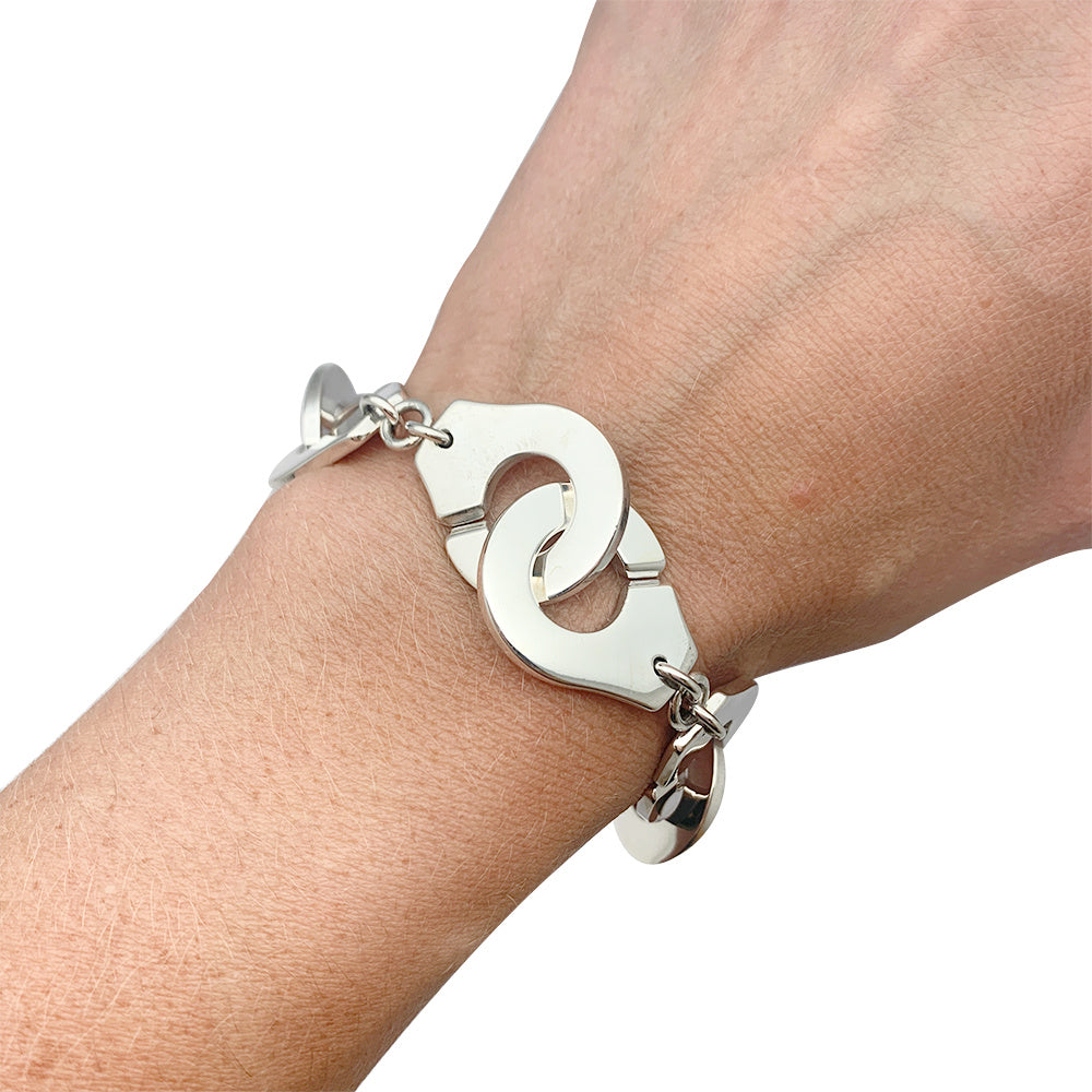 Dinh Van "Handcuffs R20" bracelet in silver.