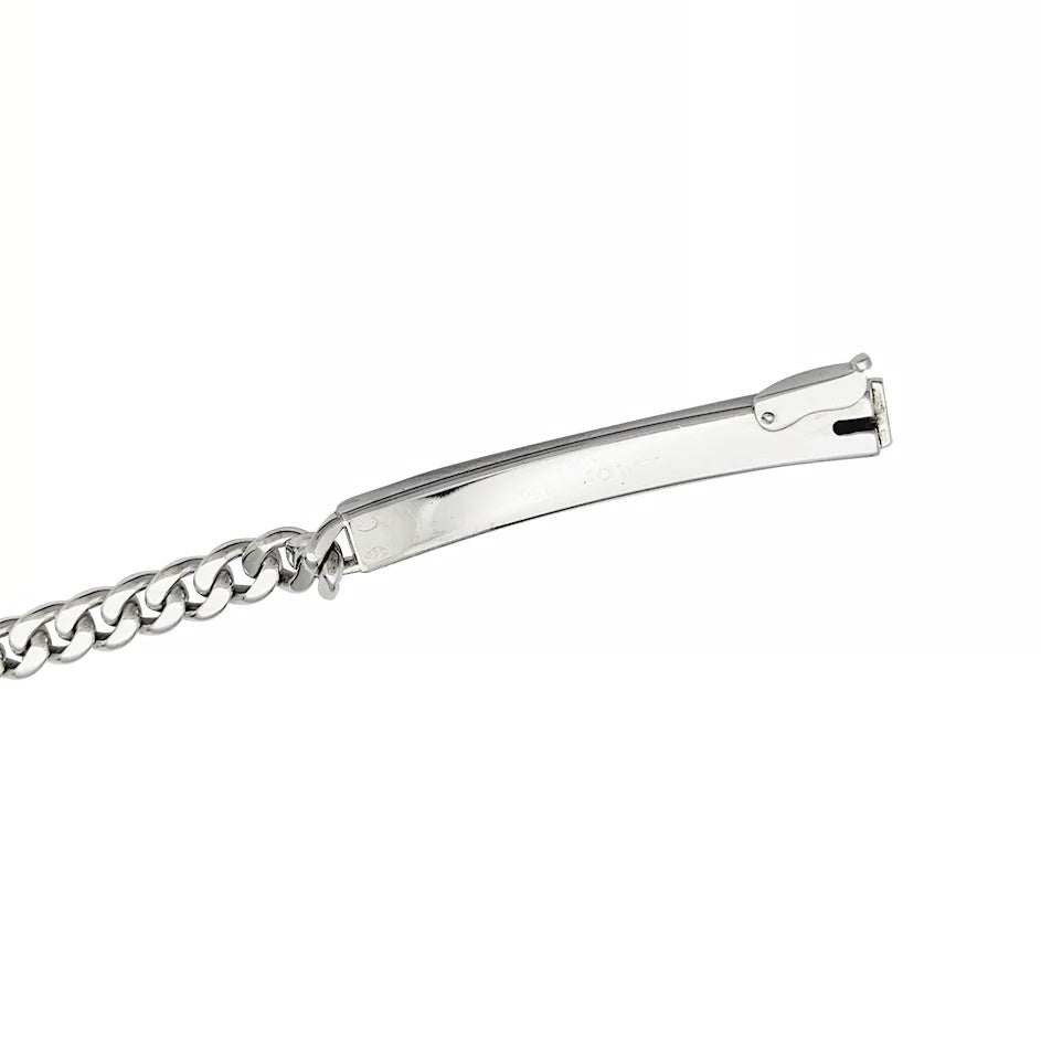 Bracelet Dior, "Gourmette", or blanc, diamants.