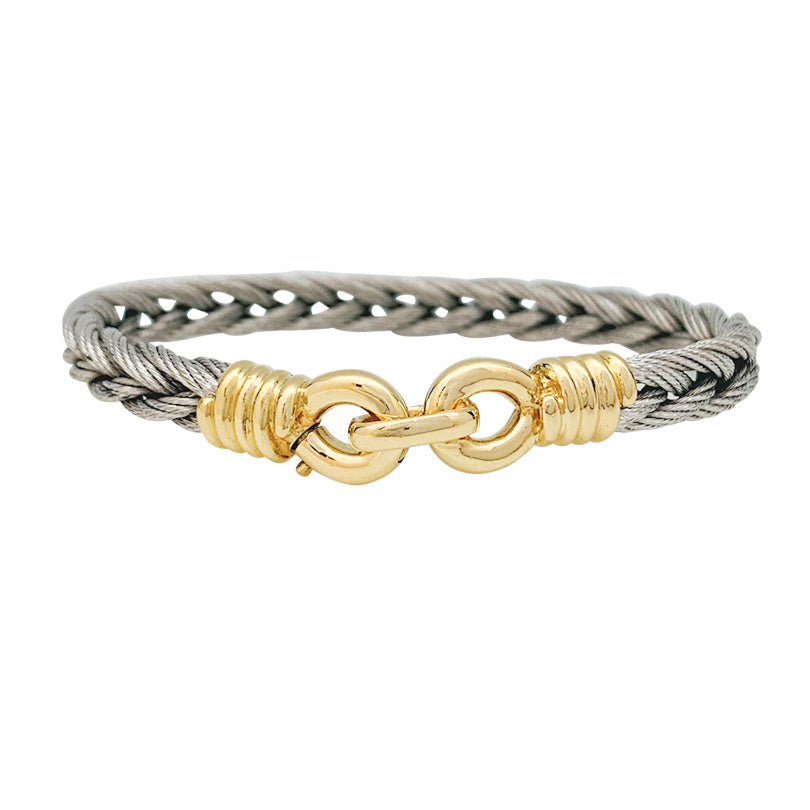 Bracelet Fred "Force 10" or et acier.