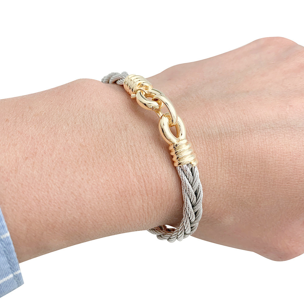 Fred "Force 10" gold and steel bracelet.