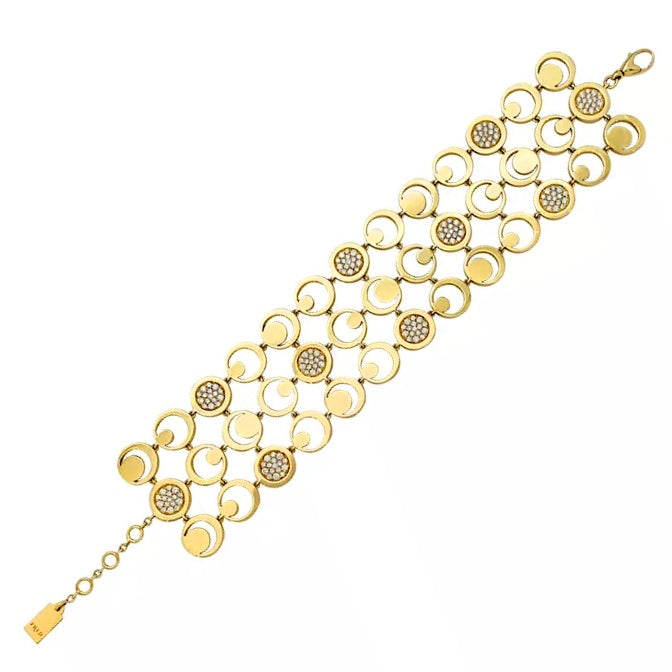 Bracelet Fred "Moon Light" en or jaune, diamants.