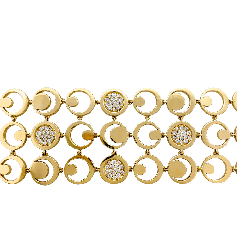 Fred "Moon Light" bracelet in yellow gold, diamonds.