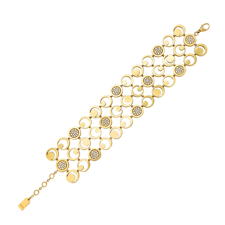 Fred "Moon Light" bracelet in yellow gold, diamonds.