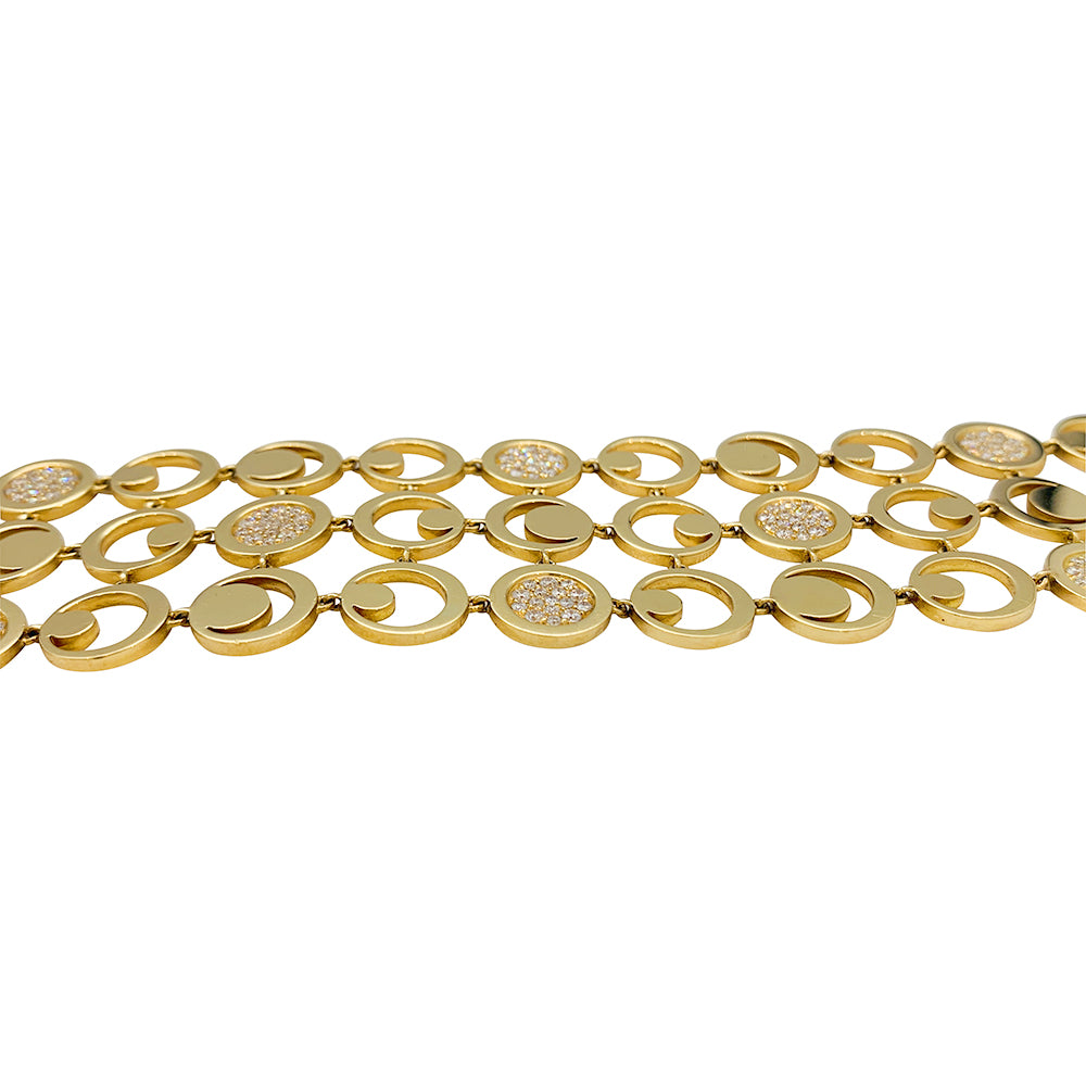 Fred "Moon Light" bracelet in yellow gold, diamonds.