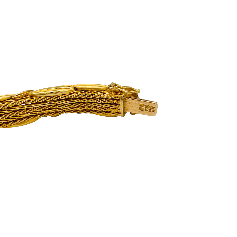 Lalaounis "Epis" bracelet in yellow gold and diamonds.