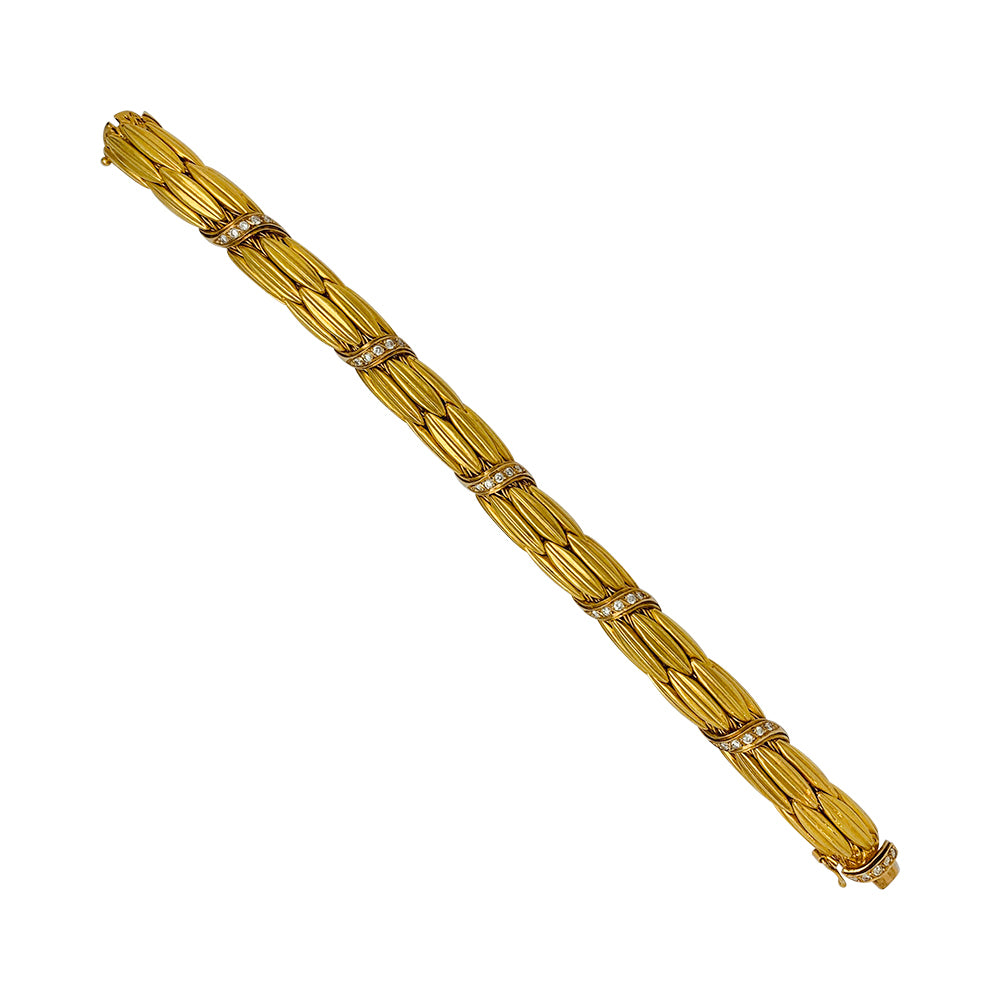 Lalaounis "Epis" bracelet in yellow gold and diamonds.