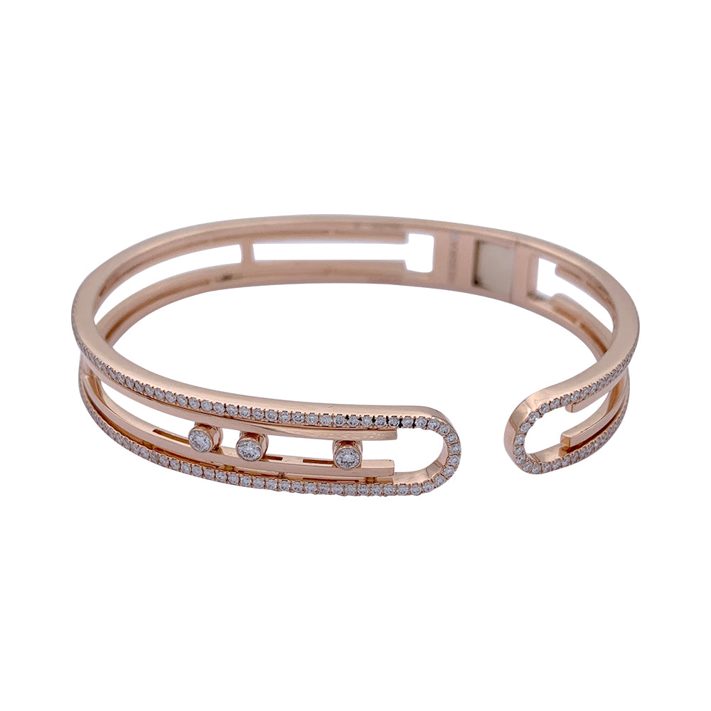 Messika bracelet, "Move 10th Anniversary", pink gold and diamonds.