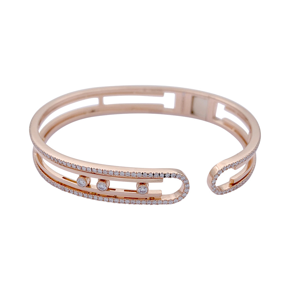 Messika bracelet, "Move 10th Anniversary", pink gold and diamonds.