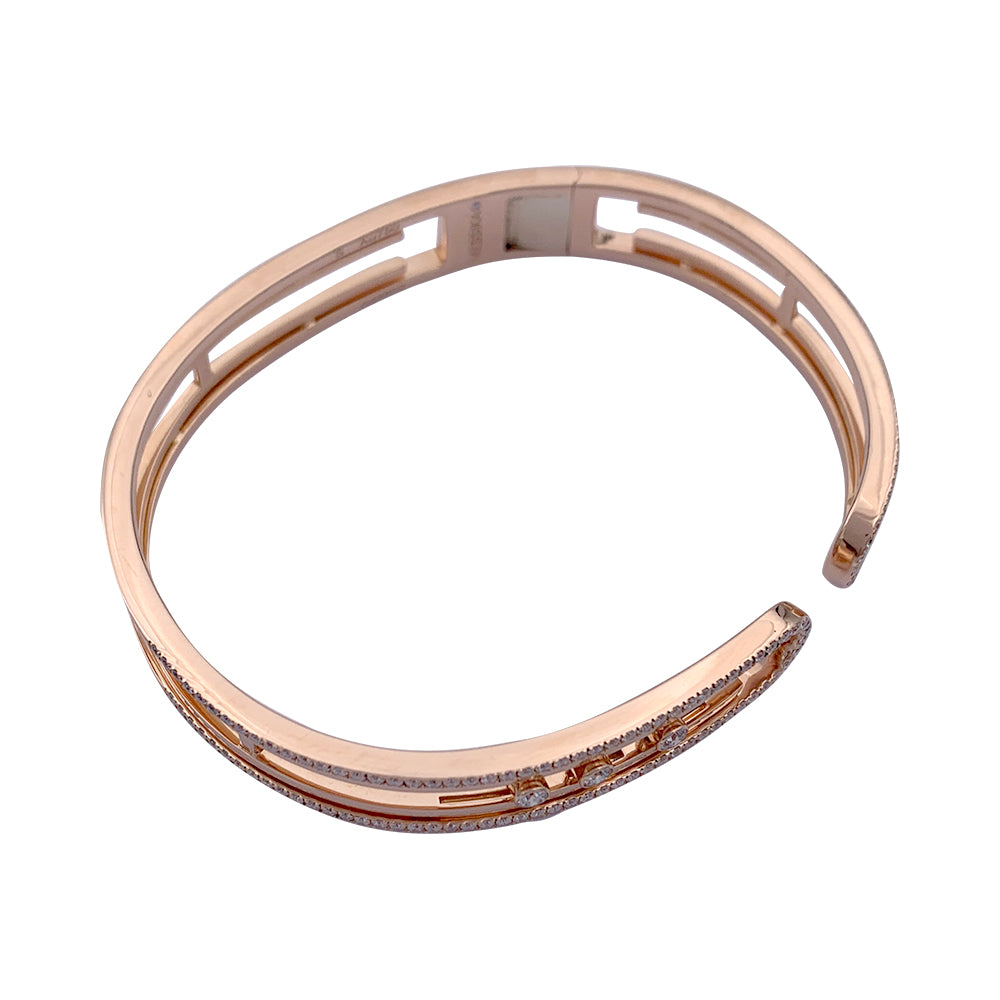 Bracelet Messika ,"Move 10th Anniversary", or rose et diamants.