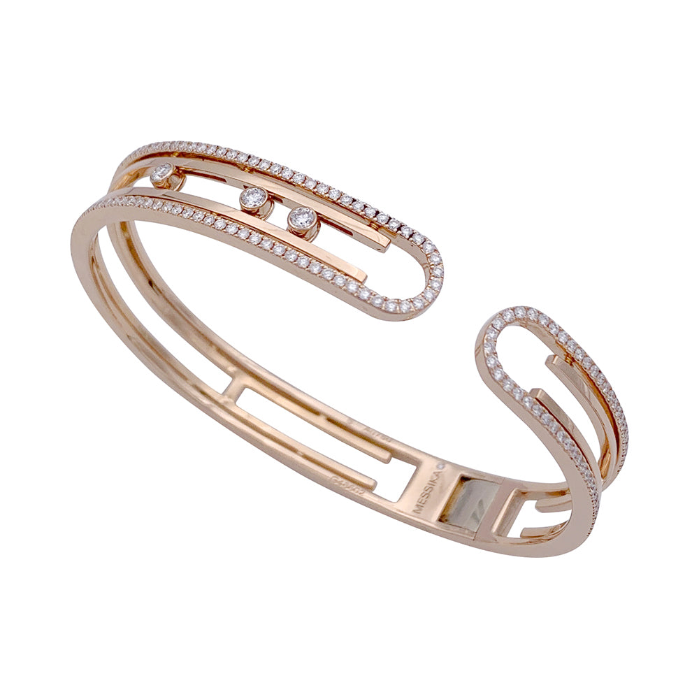 Messika bracelet, "Move 10th Anniversary", pink gold and diamonds.