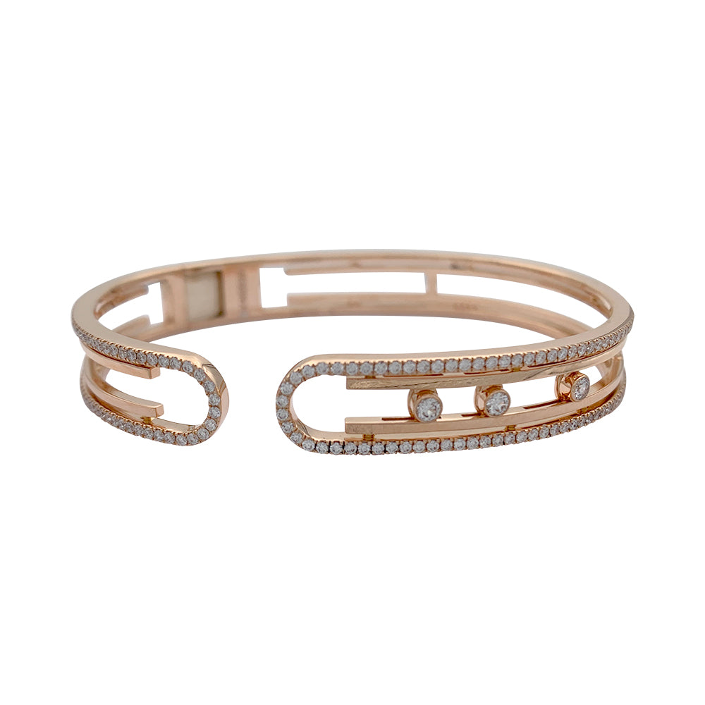 Messika bracelet, "Move 10th Anniversary", pink gold and diamonds.