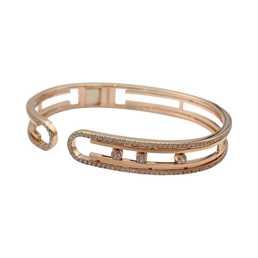 Messika bracelet, "Move 10th Anniversary", pink gold and diamonds.
