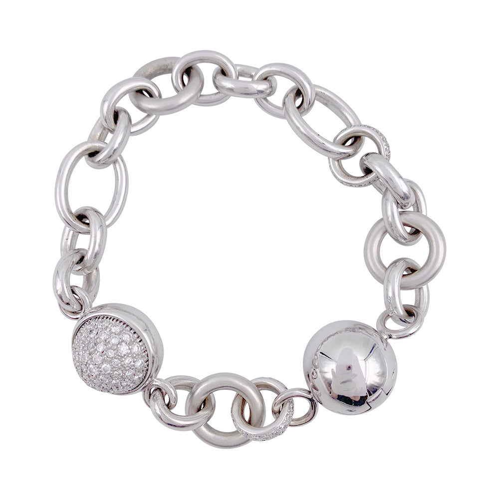 Pomellato bracelet in white gold, diamonds.