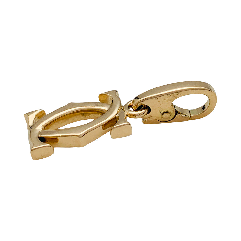 Pendentif-Charm Cartier, "Double C", or jaune.