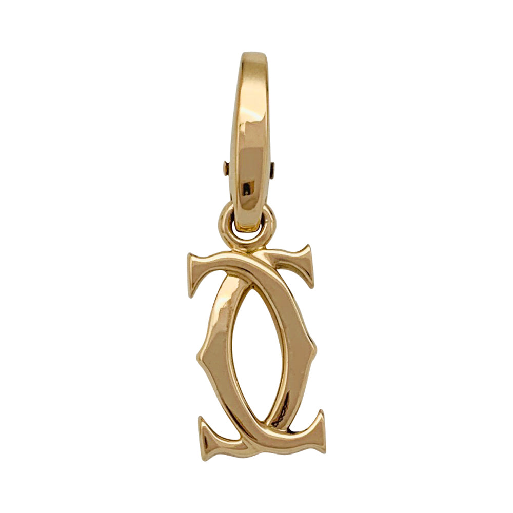 Pendentif-Charm Cartier, "Double C", or jaune.