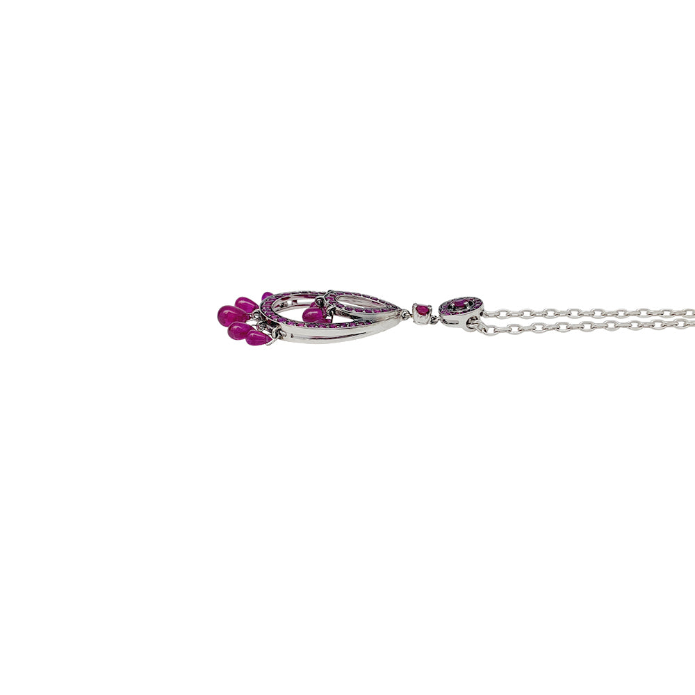 Boucheron necklace, "Cinna Pampilles", white gold, rubies.