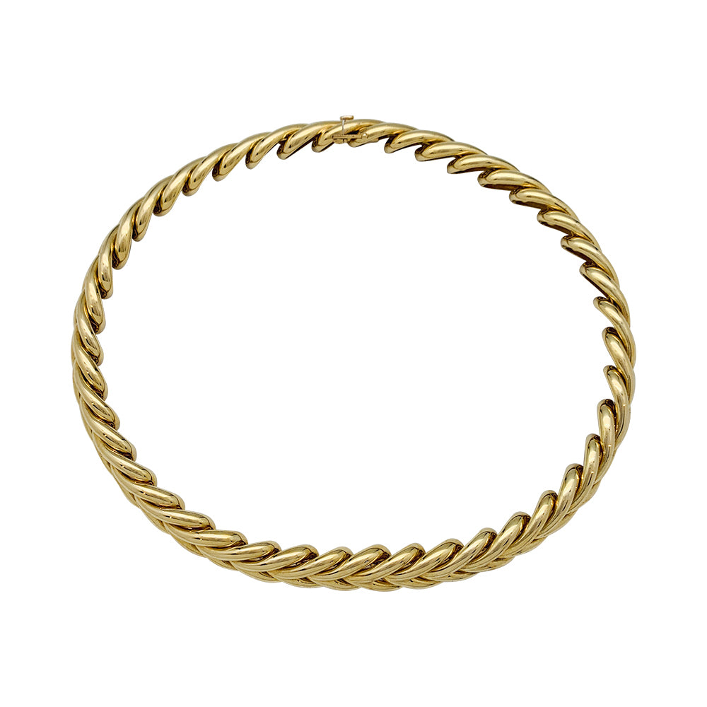 Collier Boucheron "Tressé" en or jaune.