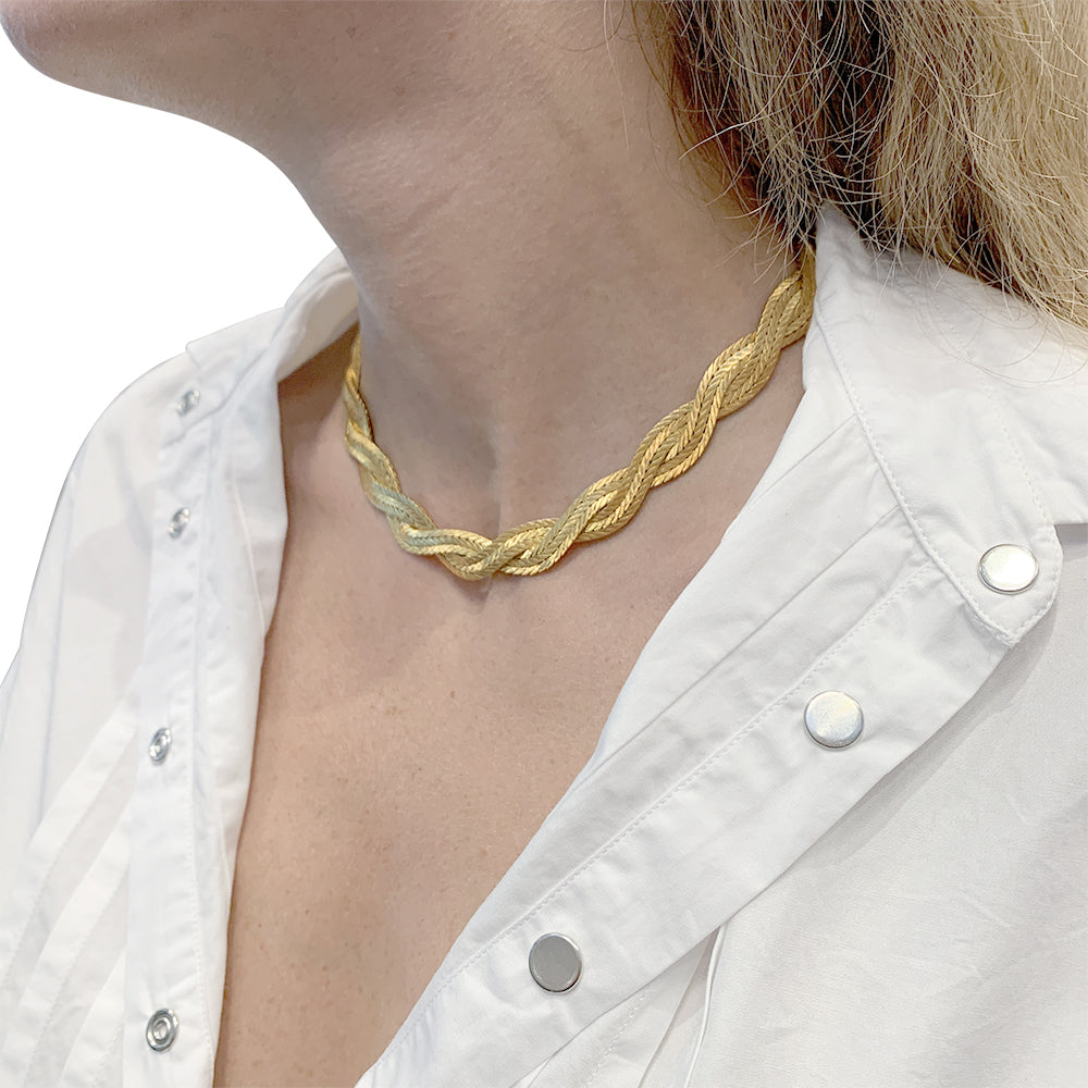 Buccellati necklace, yellow gold braid.