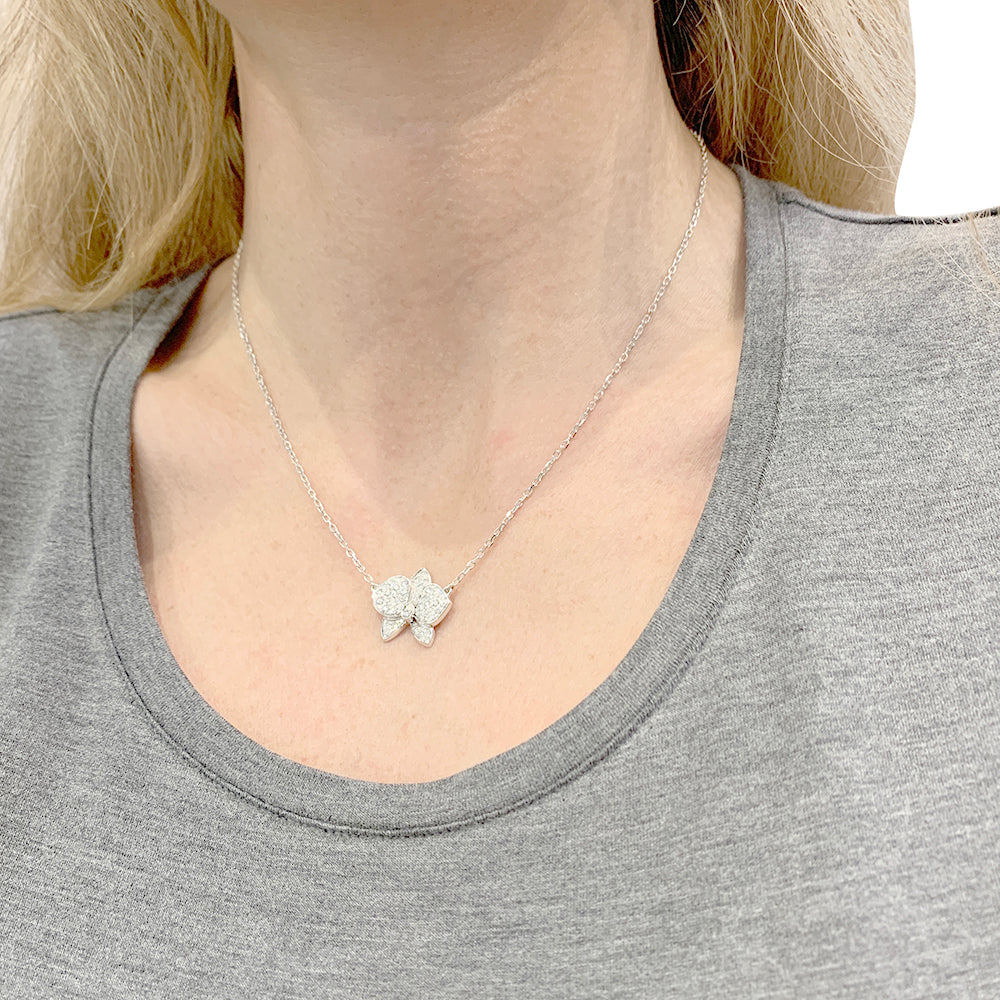 Cartier necklace, "Caresse d'Orchidées", white gold, diamonds.