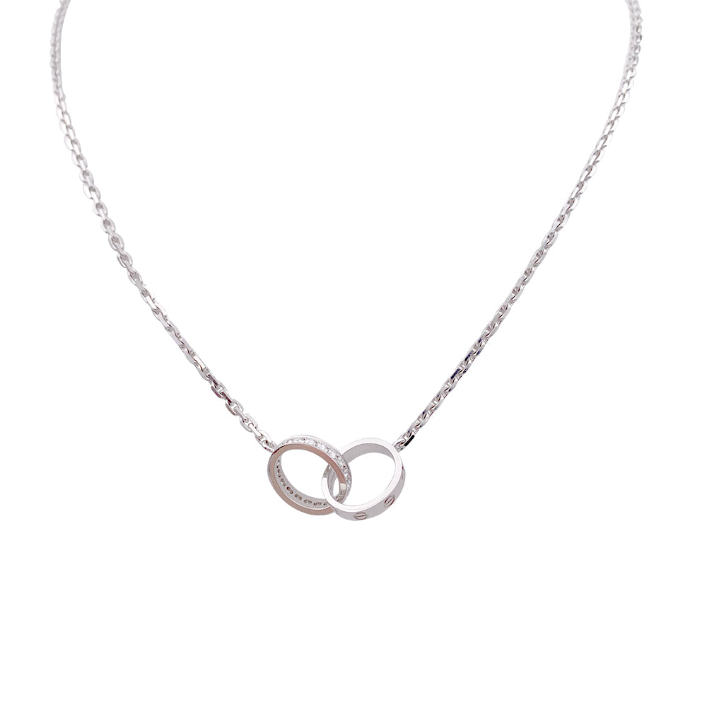 Cartier "Love" necklace, in white gold, diamonds.