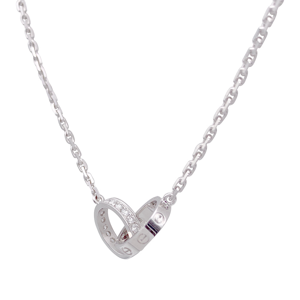 Cartier "Love" necklace, in white gold, diamonds.