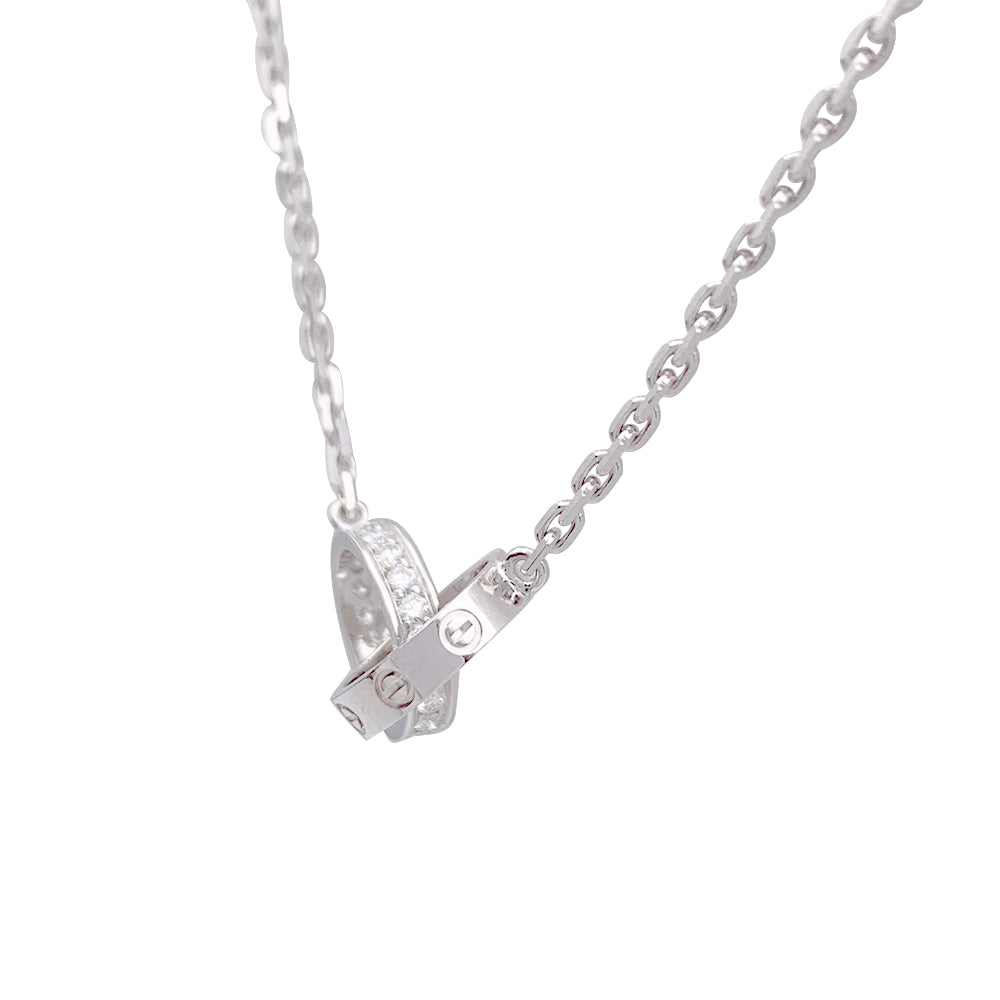 Cartier "Love" necklace, in white gold, diamonds.