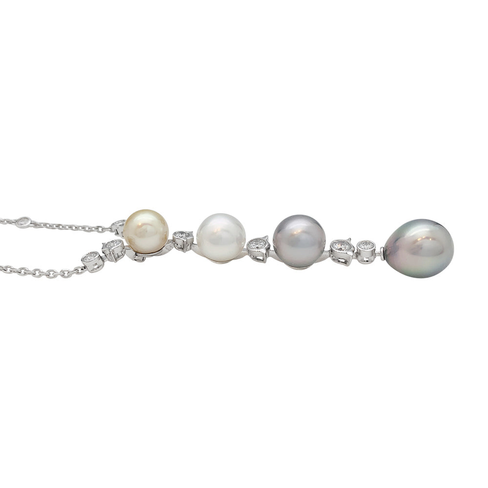 Cartier necklace, "Agnès", white gold, diamonds, cultured pearls.